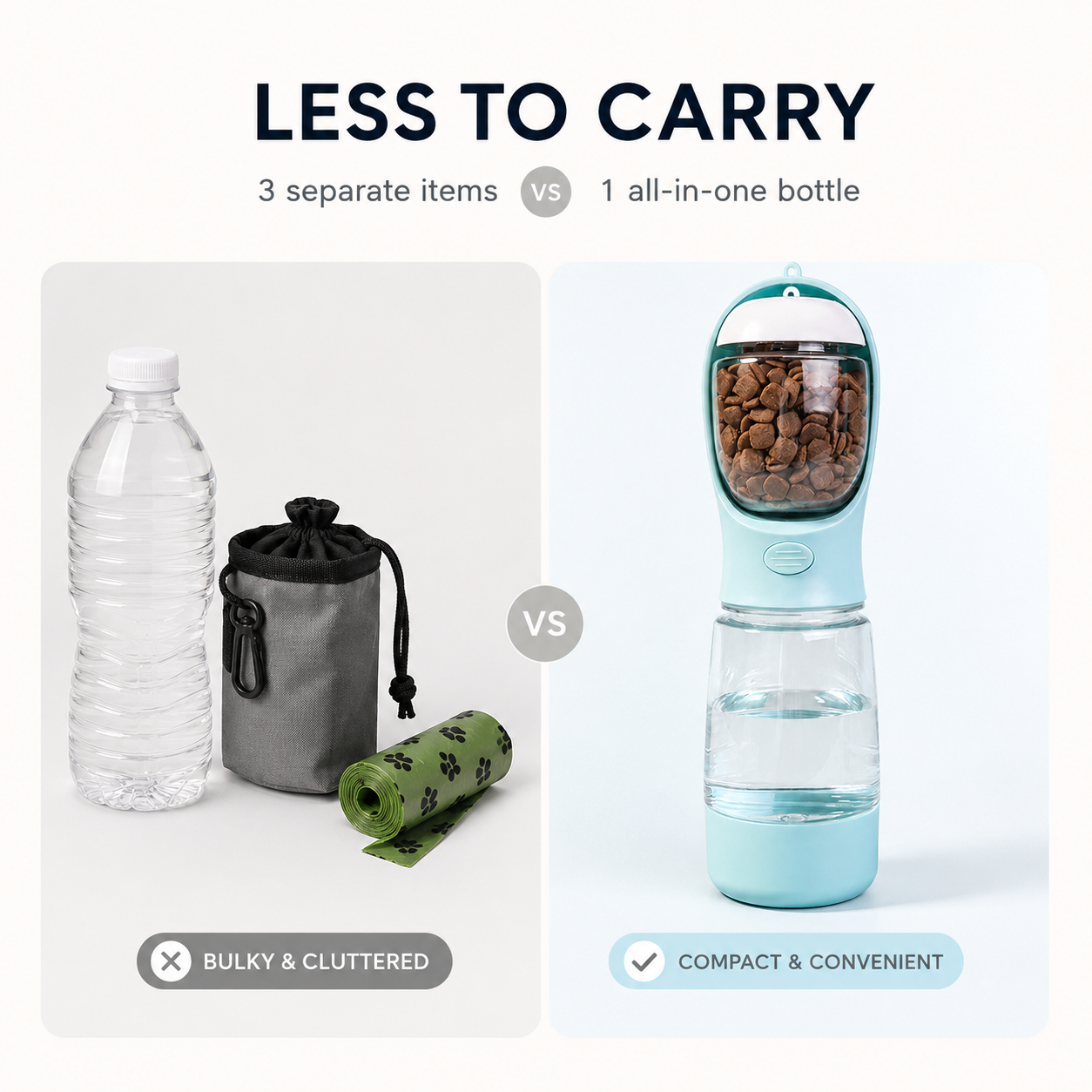 3-in-1 Dog Travel Water Bottle