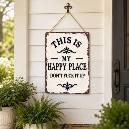 My Happy Place Retro Metal Sign