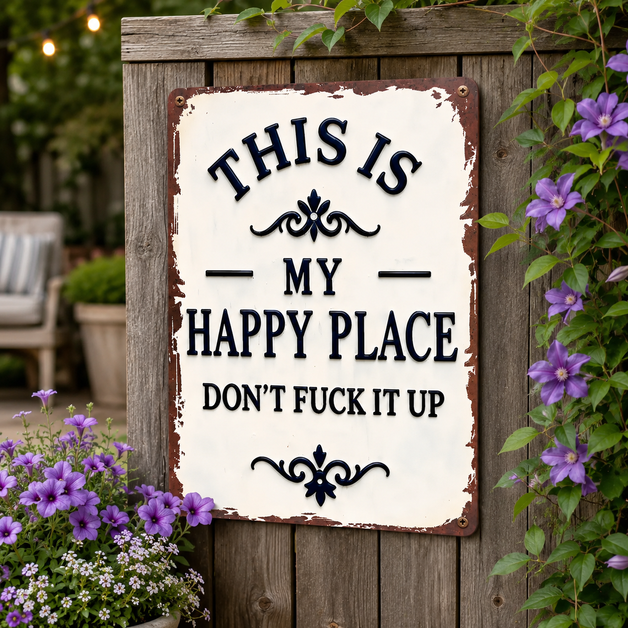 My Happy Place Retro Metal Sign
