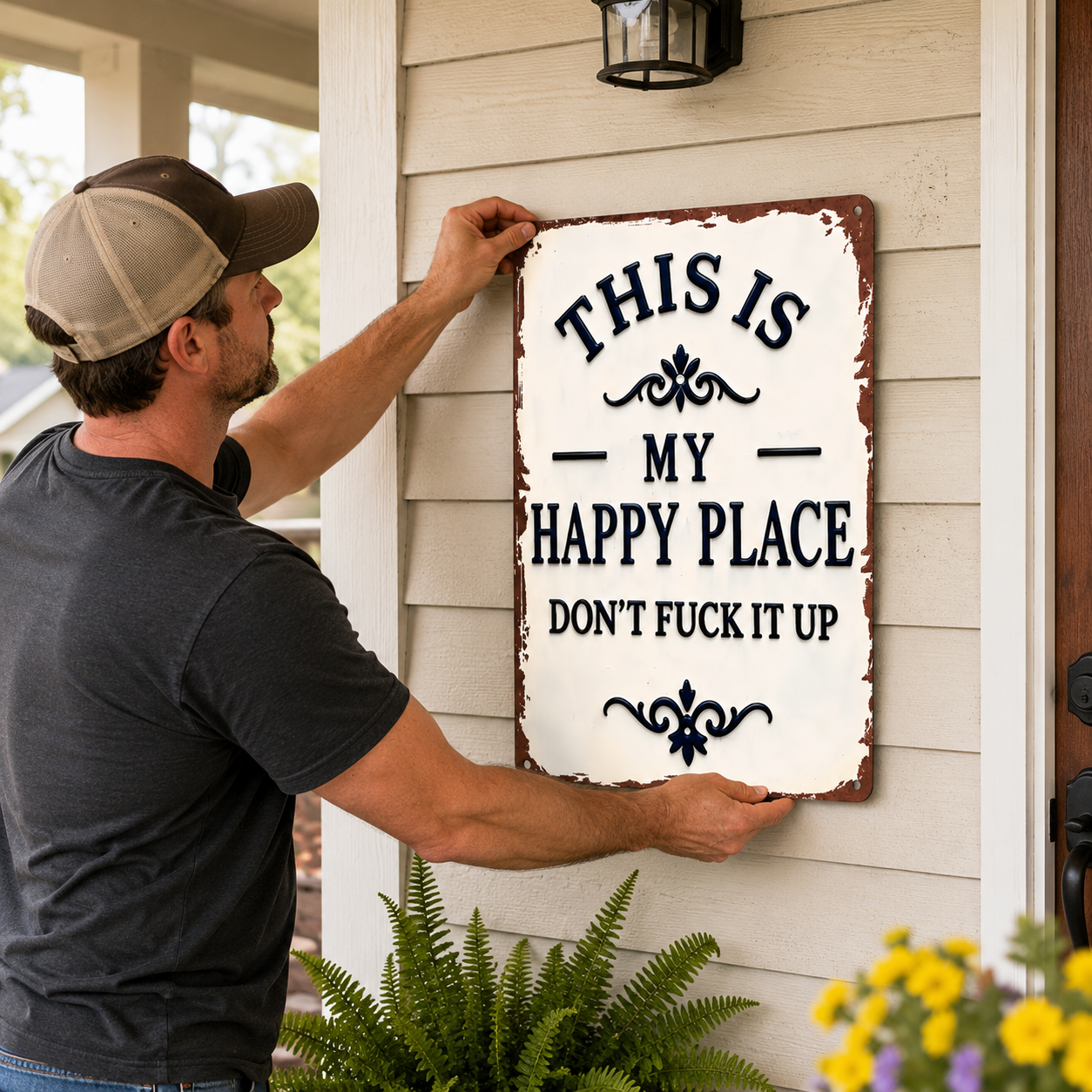 My Happy Place Retro Metal Sign