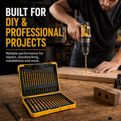 99-Piece Titanium-Coated HSS Drill Bit Set