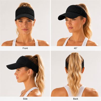 Women's High Ponytail Sun Visor Hat for Sun Protection