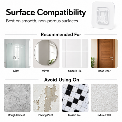 10-Pair Double-Sided Adhesive Wall Mounted Hooks