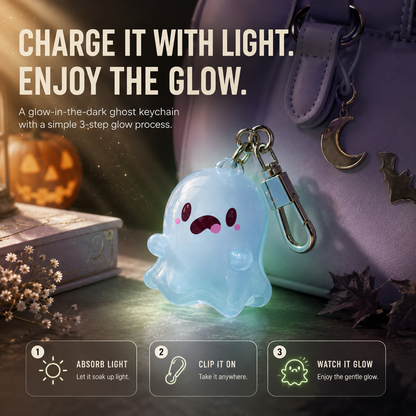 👻5pcs Glow-in-the-Dark Ghost Keychain | Cute Halloween Gift
