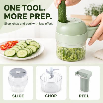 ✨4 in 1 Electric Vegetable Chopper Set, Electric Food Processor