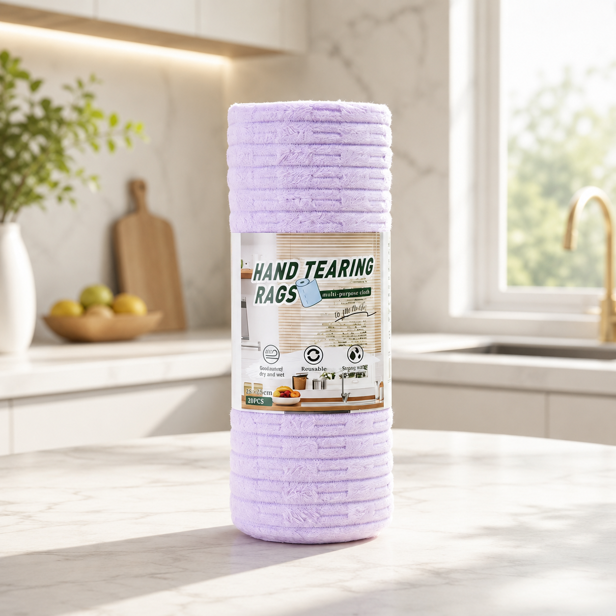 Multipurpose Reusable Tear-Off Cleaning Cloth Roll