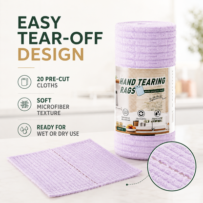 Multipurpose Reusable Tear-Off Cleaning Cloth Roll