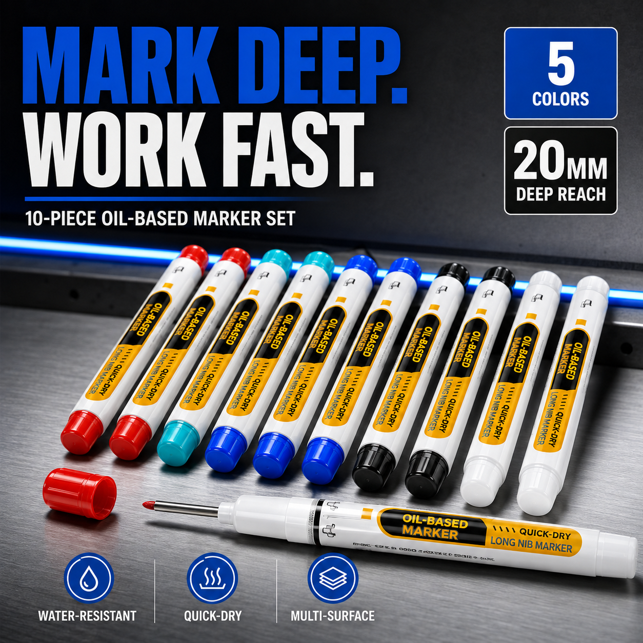 Precision Tip Quick-Dry Oil-Based Marker Pen