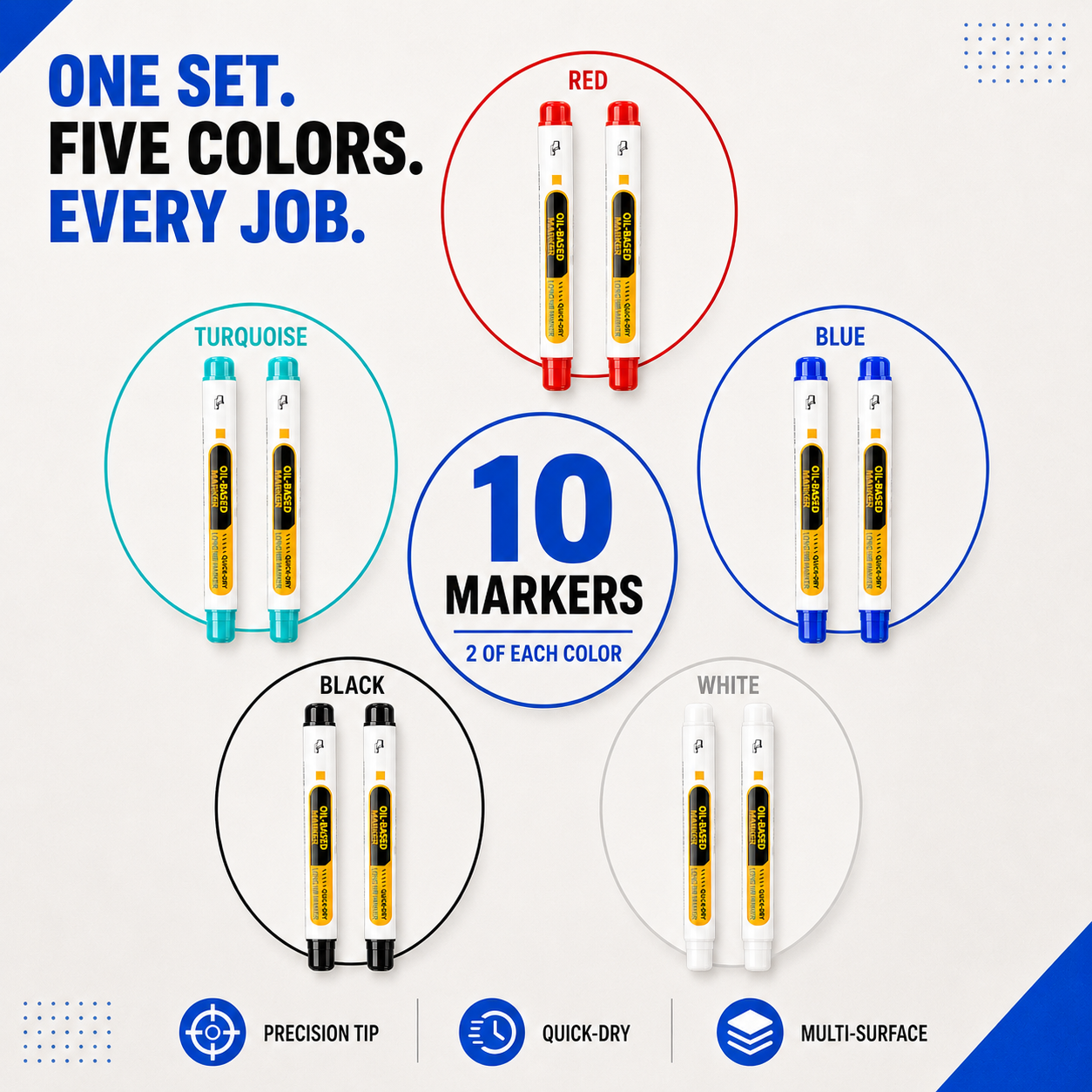 Precision Tip Quick-Dry Oil-Based Marker Pen