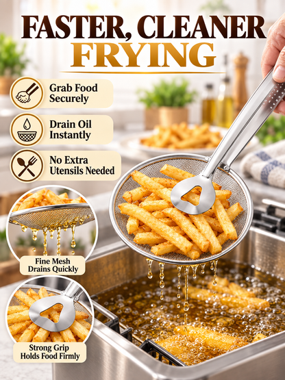 🍳 Kitchen Deal – 2-in-1 Frying Strainer Tongs