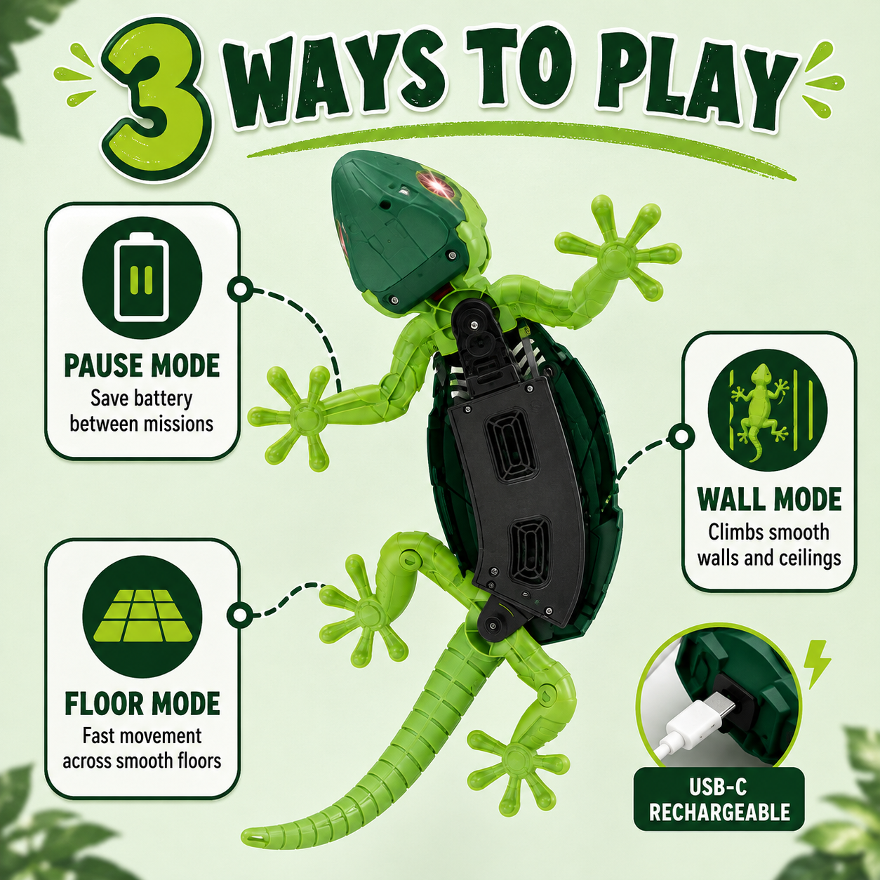 Wall-Climbing Remote Control Robotic Gecko