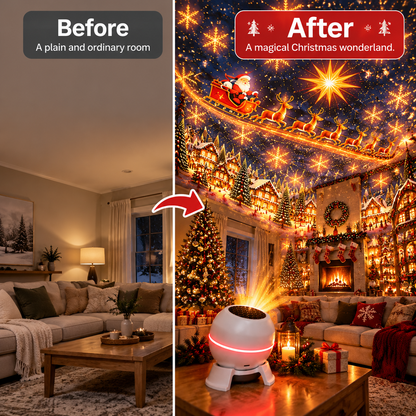 🎄 Magical Christmas Projection Night Light