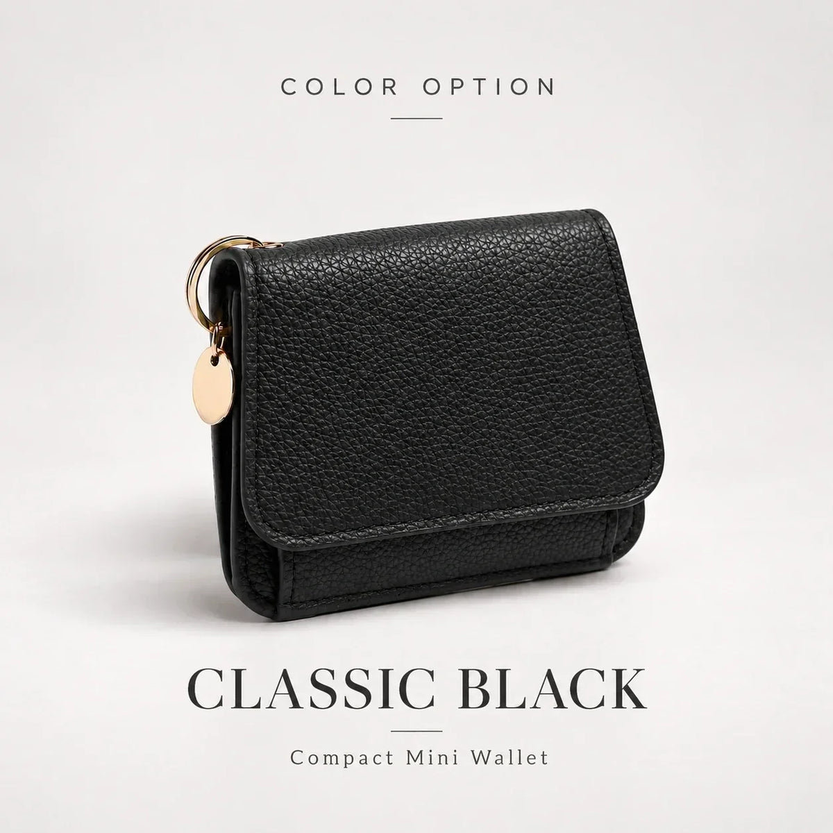 ✨Compact PU Leather Card Wallet with ID Window & Coin Pocket