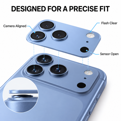 iPhone 18/17 Camera Lens Protector, 9H Tempered Glass AR Anti-Glare Full Coverage