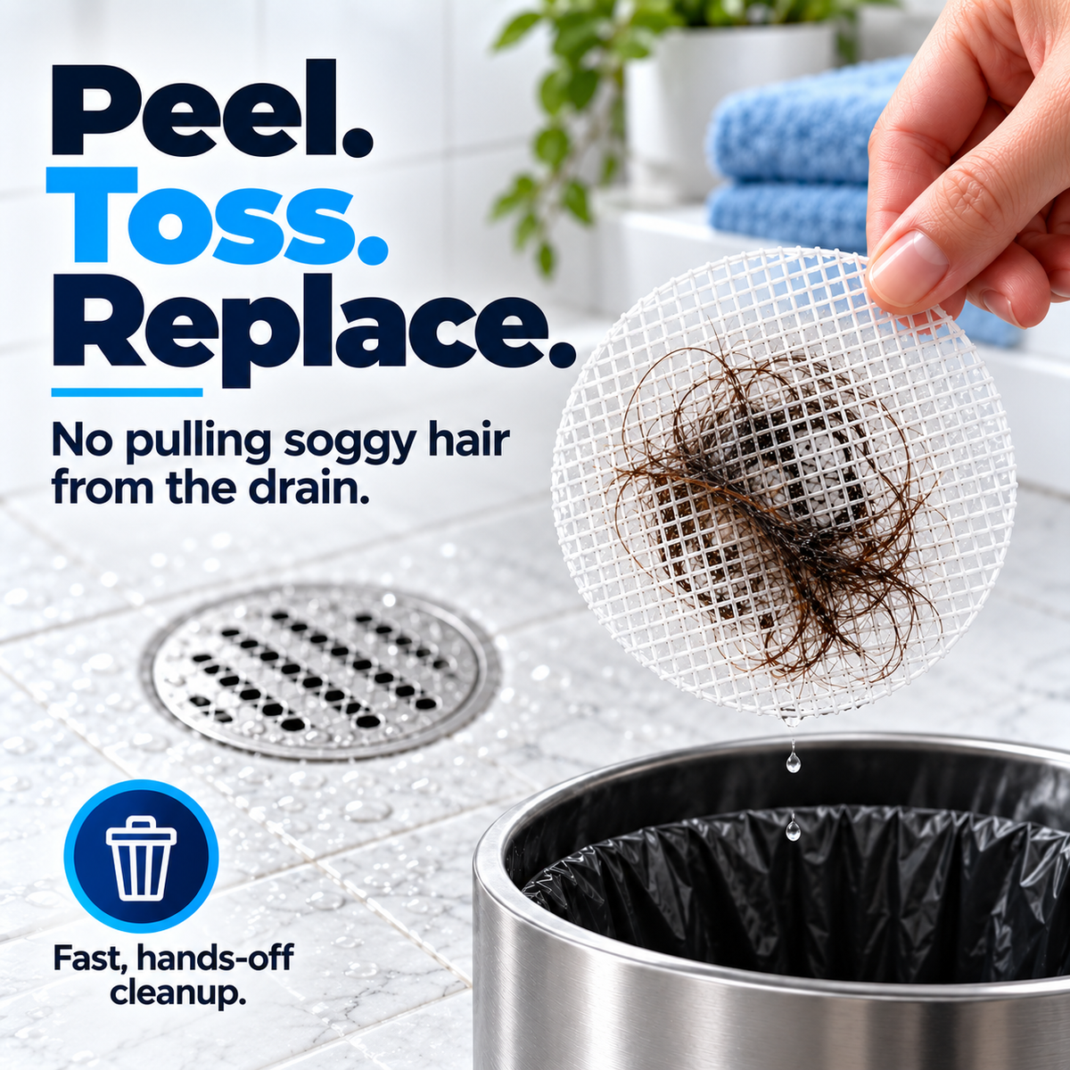 Disposable Drain Hair Catcher – Stop Hair Before It Clogs Your Drain 🚿🛒