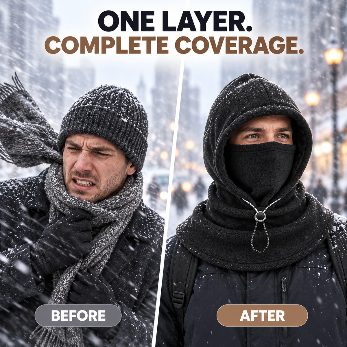 3-in-1 Winter Fleece Balaclava Hood 🧣❄️ Warm Face, Ear & Neck Cover