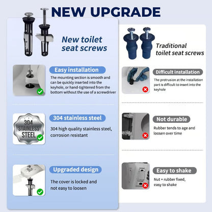 Heavy Duty Toilet Seat Fastener Bolt Kit (A Set of 2 Pcs)