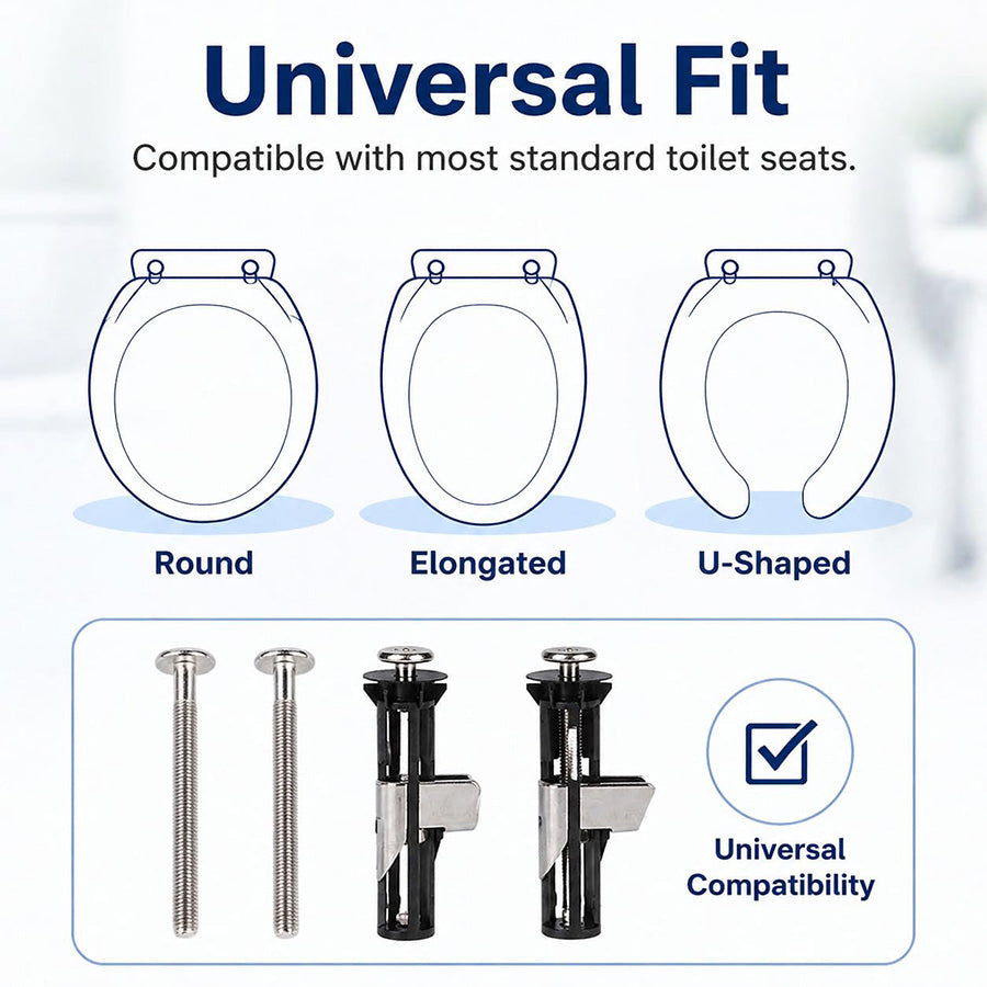 Heavy Duty Toilet Seat Fastener Bolt Kit (A Set of 2 Pcs)