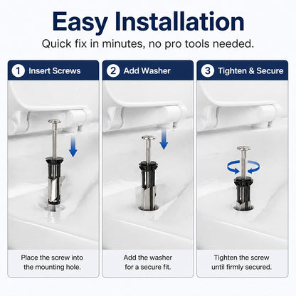 Heavy Duty Toilet Seat Fastener Bolt Kit (A Set of 2 Pcs)