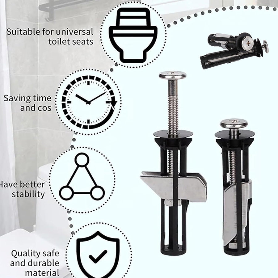 Heavy Duty Toilet Seat Fastener Bolt Kit (A Set of 2 Pcs)