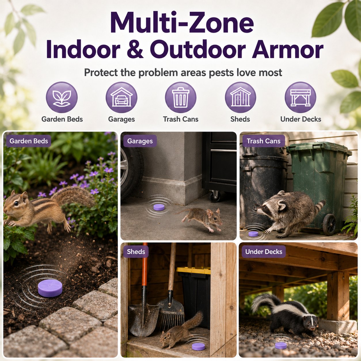 Multi-zone indoor and outdoor pest protection areas