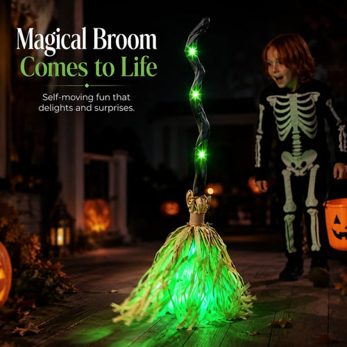 Animated Moving Witch Broom⭐Light‑Sound‑Motion
