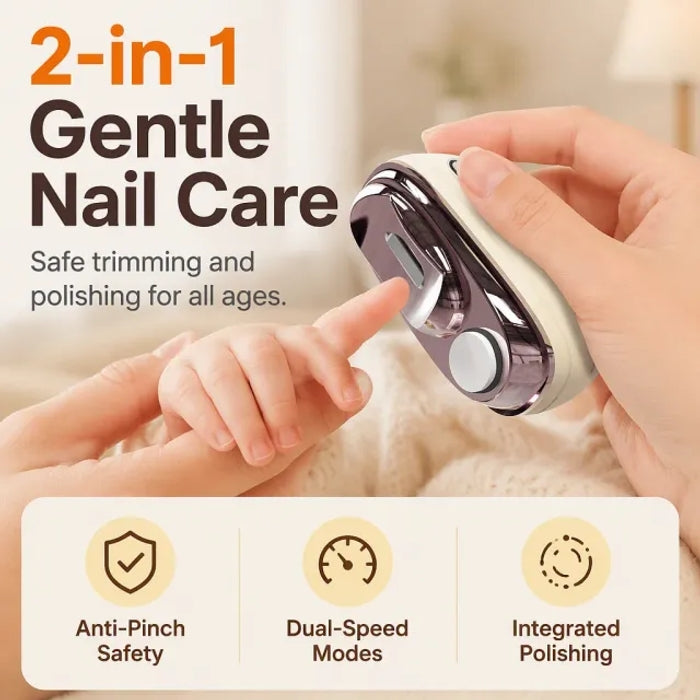 2-in-1 Smart Electric Nail Trimmer & Polisher for All Ages