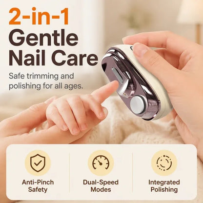 2-in-1 Smart Electric Nail Trimmer & Polisher for All Ages