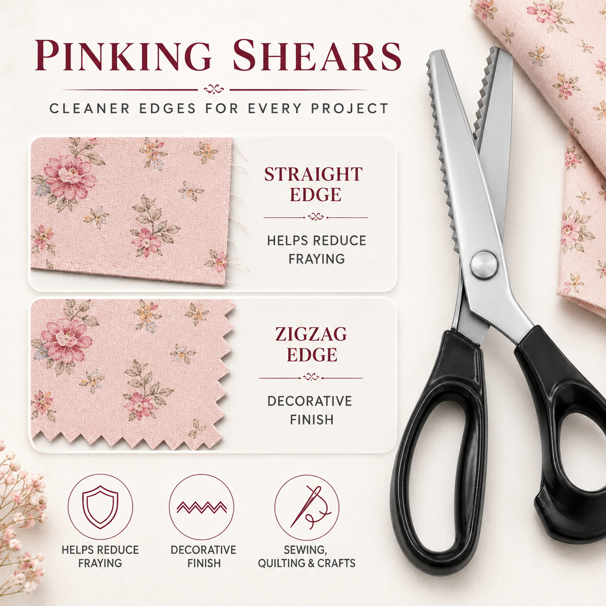 Zig-zag scissors for fabric leather and paper craft projects