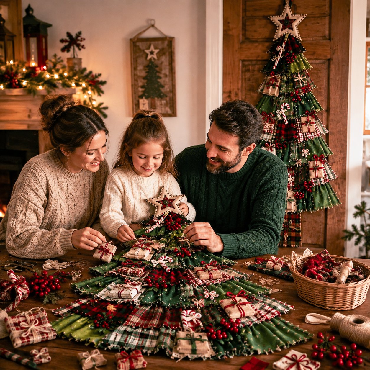 🎄 CHRISTMAS DOOR FAVORITE| Layered Fabric Tree Hanging