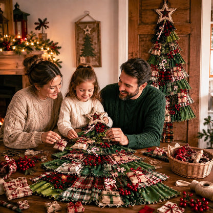 🎄 CHRISTMAS DOOR FAVORITE| Layered Fabric Tree Hanging