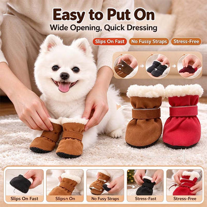 Soft Velvet Puppy Booties | Non-Slip Paw Covers, Set of 4, product image 3