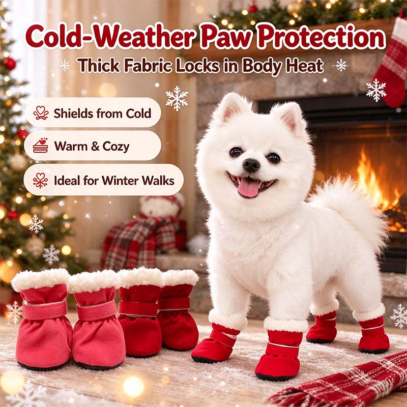 Soft Velvet Puppy Booties | Non-Slip Paw Covers, Set of 4, product image 1