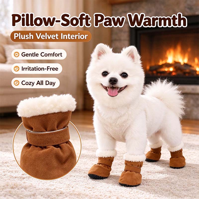 Soft Velvet Puppy Booties | Non-Slip Paw Covers, Set of 4, product image 5