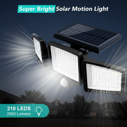 270° Wide-Angle Solar Floodlight: Remote Control & Weatherproof