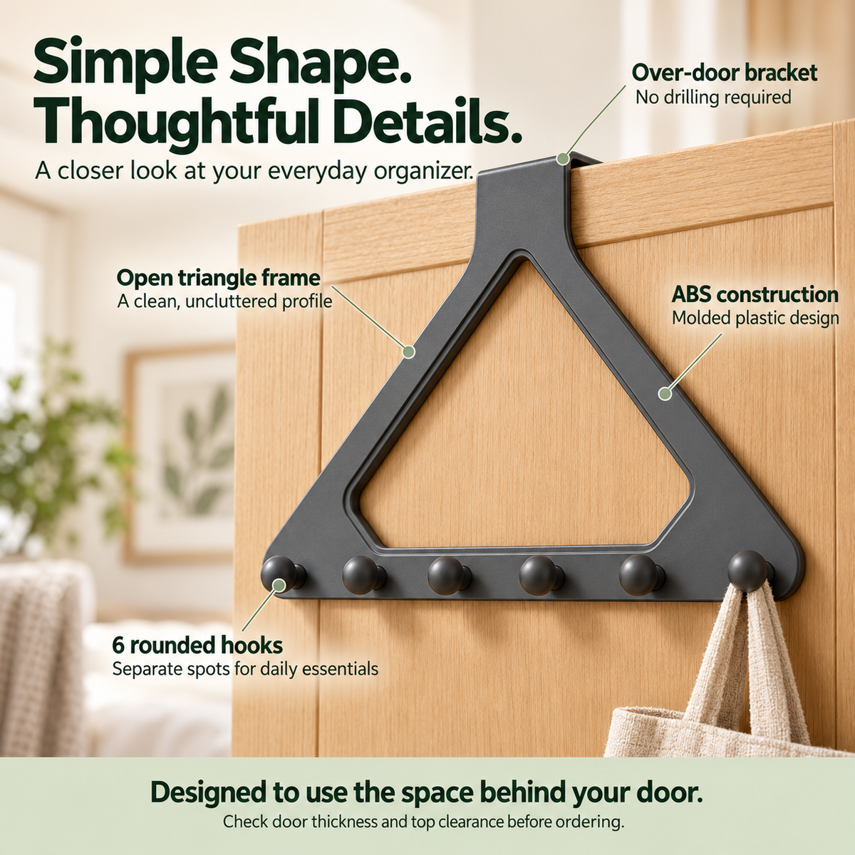 6-Hook Over-the-Door Organizer
