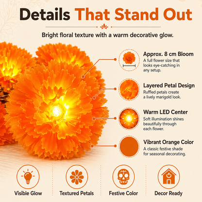 🌼USB Charging Lighted Marigold Garland