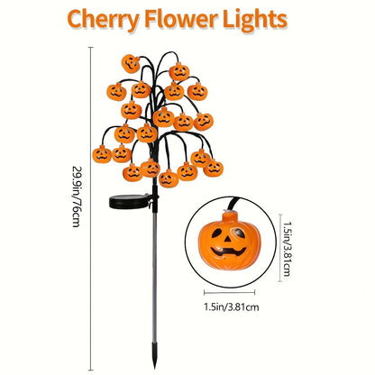 🎃 Pumpkin Solar Stake Lights 2PCS – Halloween Outdoor Yard Decor