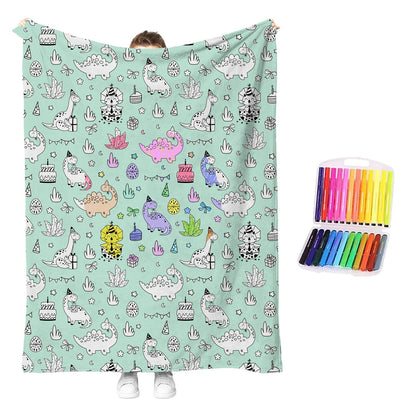 DIY Coloring Blanket with 12 Markers