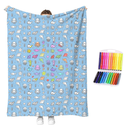 DIY Coloring Blanket with 12 Markers