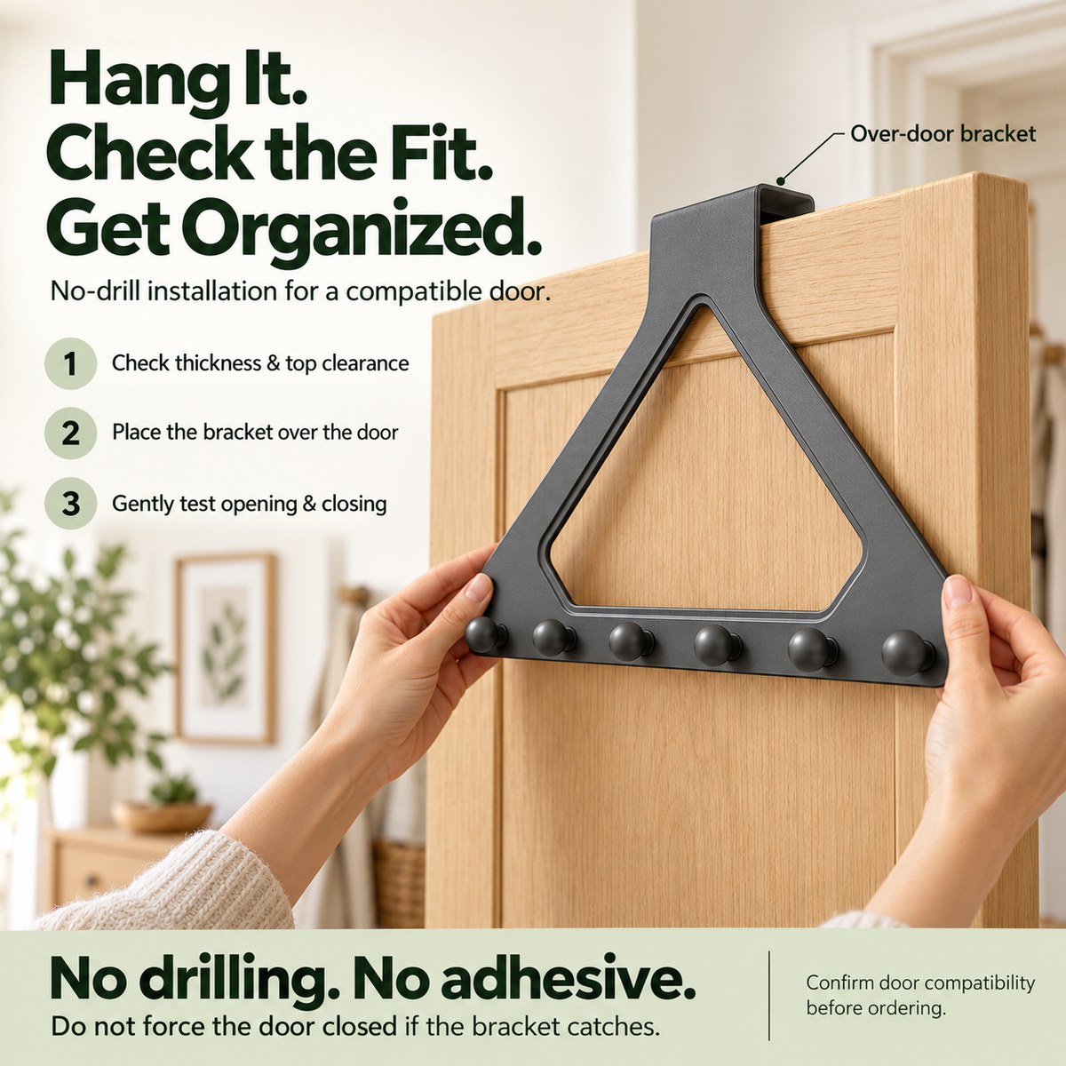 6-Hook Over-the-Door Organizer