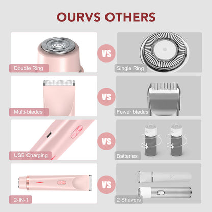 2-in-1 Painless Bikini Hair Trimmer