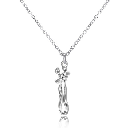 Sweet Embrace Pendant, Adjustable Silver Chain