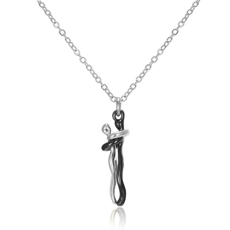 Sweet Embrace Pendant, Adjustable Silver Chain