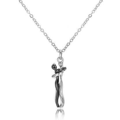 Sweet Embrace Pendant, Adjustable Silver Chain