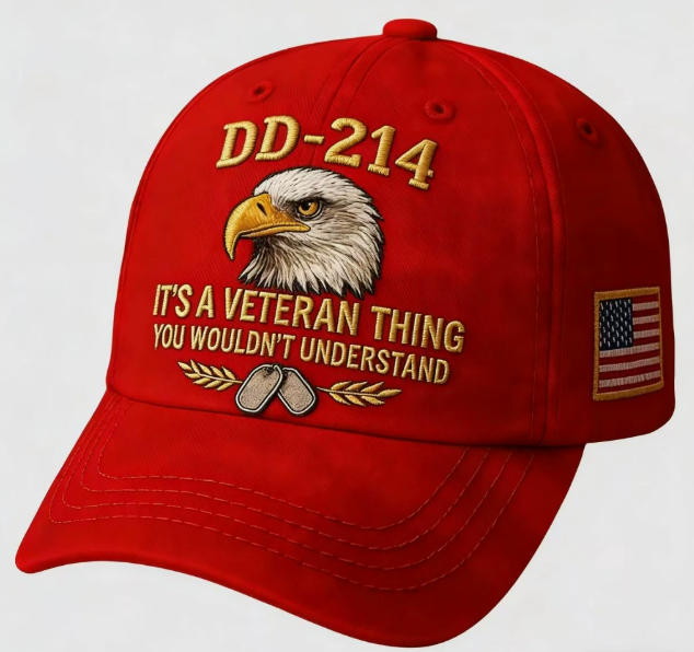 DD-214 Veteran Embroidered Cap with Free Pride Coin