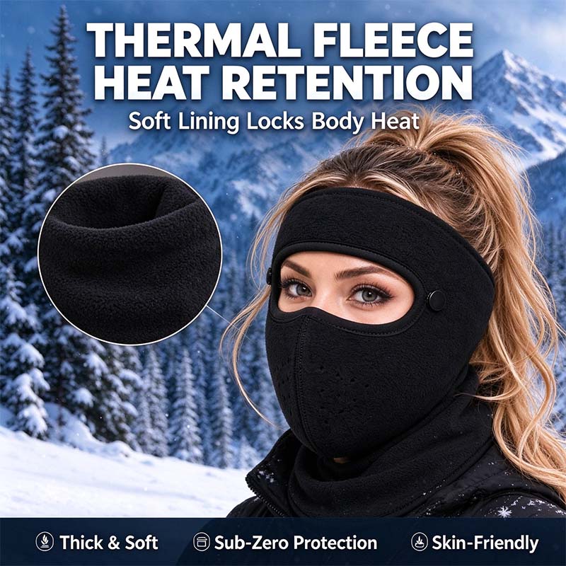 Fleece-lined winter face mask with detachable goggles, product view 10