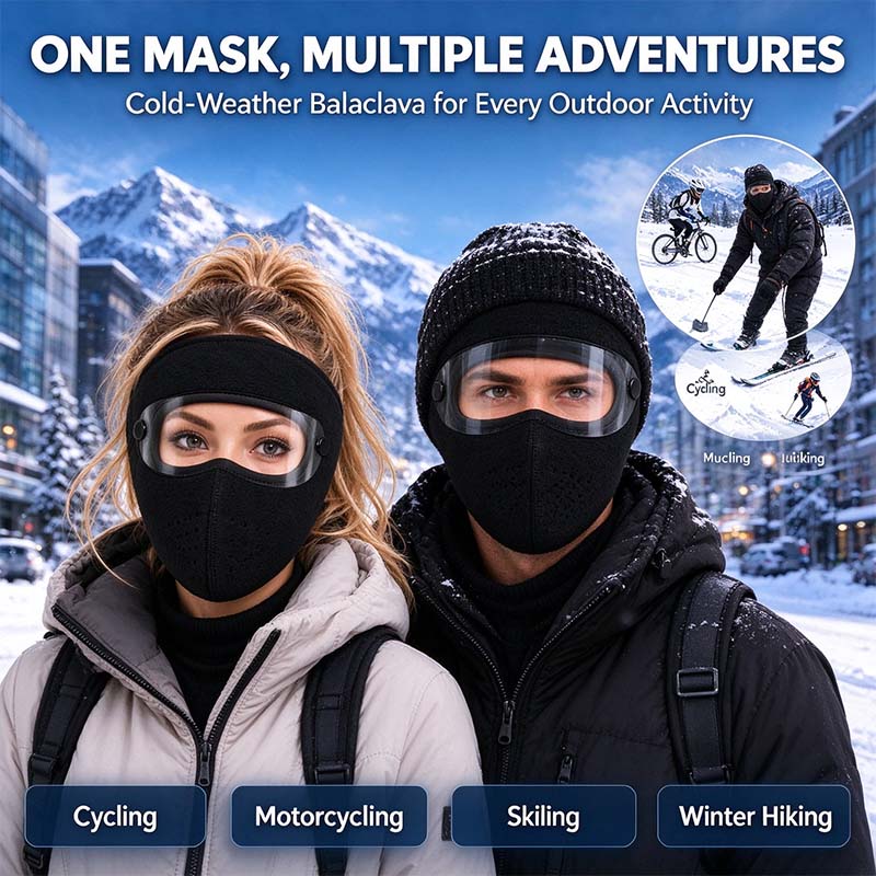 Fleece-lined winter face mask with detachable goggles, product view 6