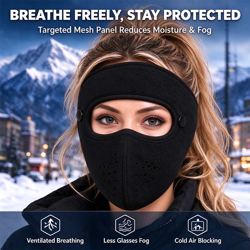 Fleece-lined winter face mask with detachable goggles, product view 8