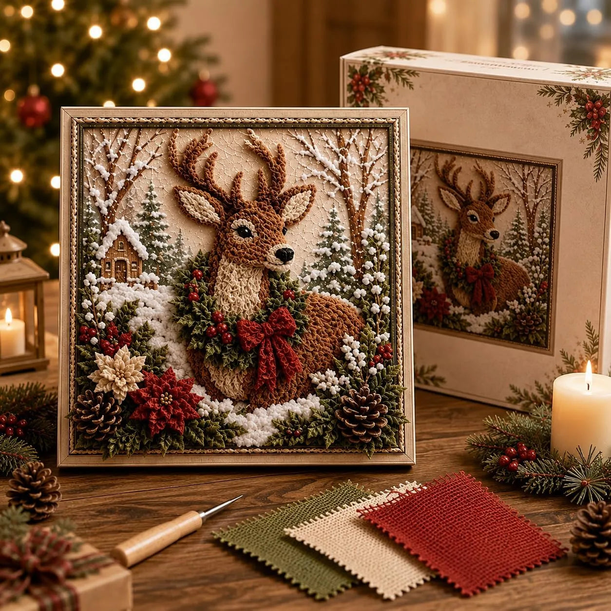 3D Christmas Fabric Poke Art Kit🖼️